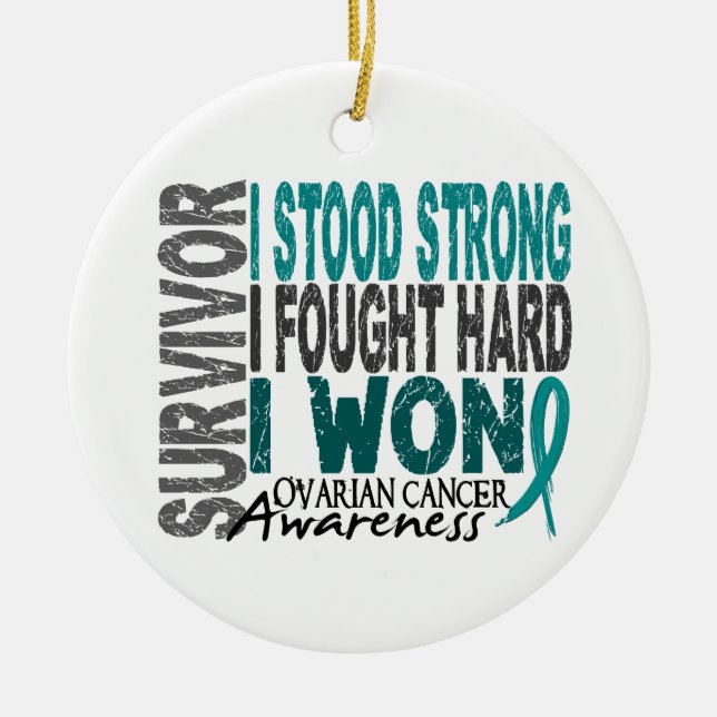Survivor 4 Ovarian Cancer Ceramic Ornament (Front)