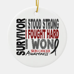 Survivor 4 Skin Cancer Ceramic Tree Decoration