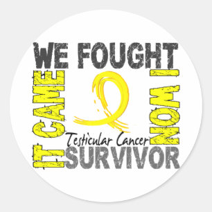 Survivor 5 Testicular Cancer Classic Round Sticker