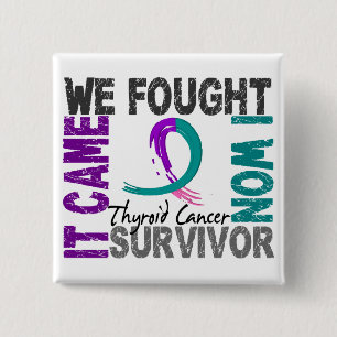 Survivor 5 Thyroid Cancer 15 Cm Square Badge