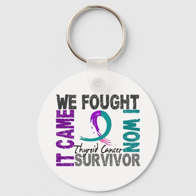 Survivor 5 Thyroid Cancer Key Ring (Front)
