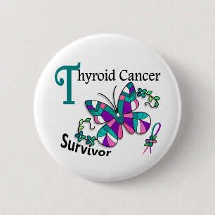 Survivor 6 Thyroid Cancer 6 Cm Round Badge