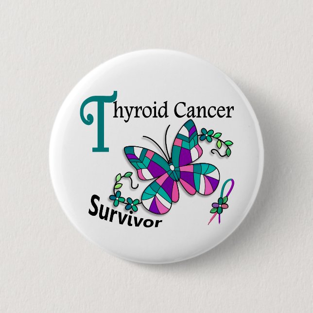 Survivor 6 Thyroid Cancer Cm Round Badge (Front)