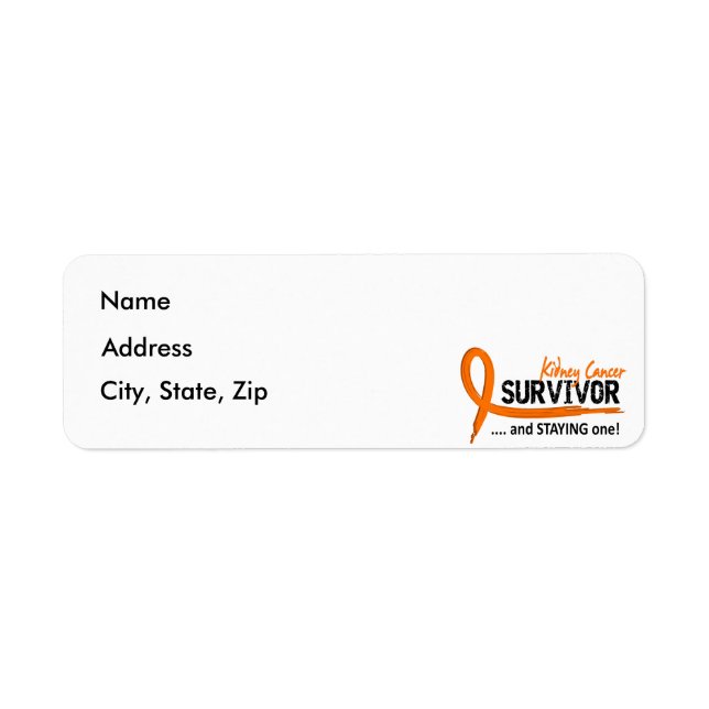 Survivor 8 Kidney Cancer Return Address Label (Front)