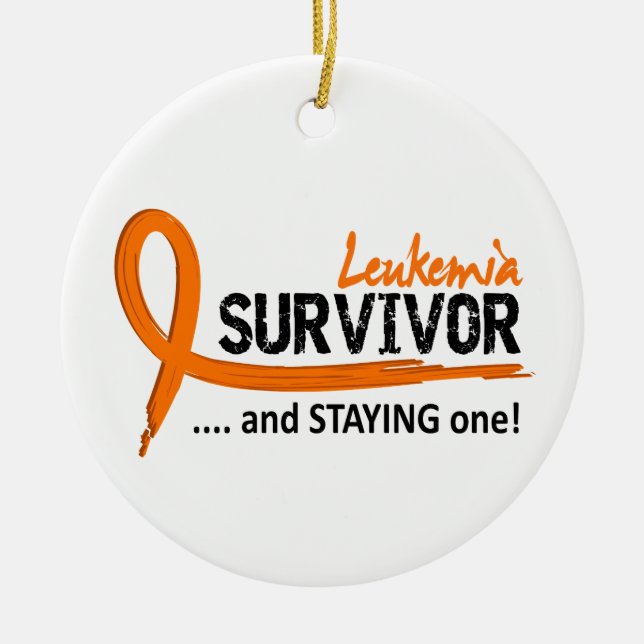 Survivor 8 Leukaemia Ceramic Ornament (Front)
