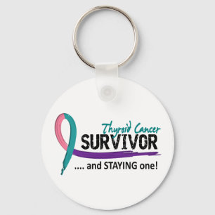 Survivor 8 Thyroid Cancer Key Ring