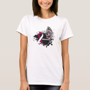 Survivor Abstract Butterfly Head and Neck Cancer T-Shirt