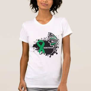 Survivor Abstract Butterfly Liver Cancer T-Shirt