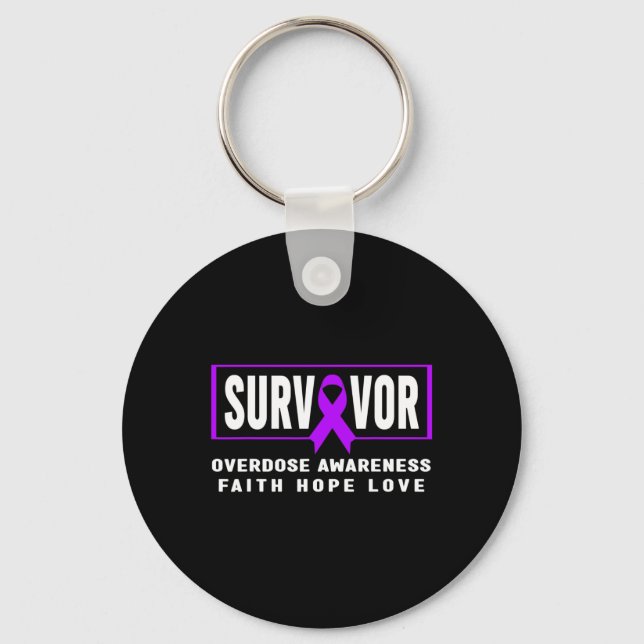 Survivor - Addiction Awareness  Key Ring (Front)