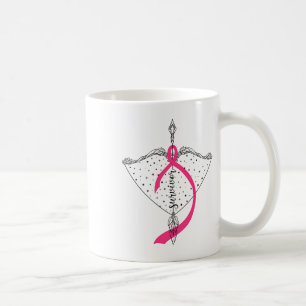 Survivor Bow Arrow Warrior Hope Pink Ribbon Breast Coffee Mug