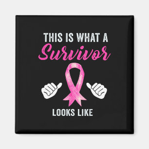 Survivor Breast Cancer Awareness Pink Ribbon Month Magnet