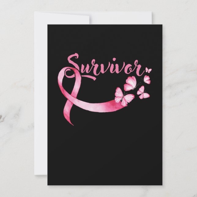 Survivor Breast Cancer Breast Cancer Awareness Gif Invitation (Front)