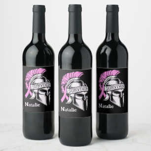 Survivor Breast Cancer Wine Label