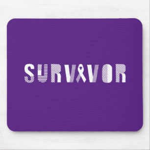 Survivor Cancer Ribbon Inspirational Motivational Mouse Pad