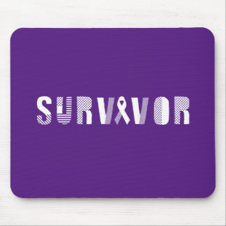 Survivor Cancer Ribbon Inspirational Motivational Mouse Pad