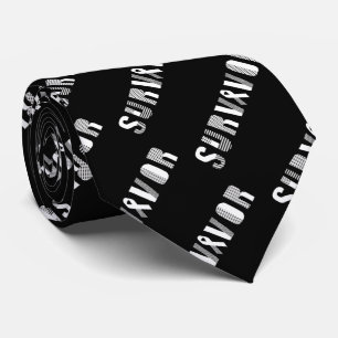 Survivor Cancer Ribbon Inspirational Motivational Tie