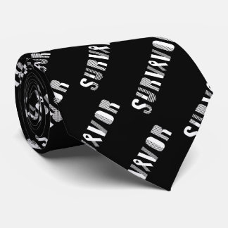 Survivor Cancer Ribbon Inspirational Motivational Tie