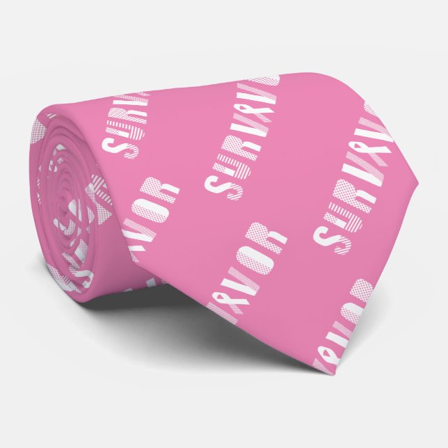 Survivor Cancer Ribbon Inspirational Motivational Tie (Rolled)