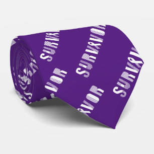 Survivor Cancer Ribbon Inspirational Motivational Tie