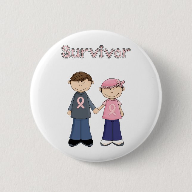 Survivor Cartoon 6 Cm Round Badge (Front)