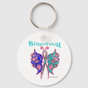 Survivor Celtic Butterfly - Thyroid Cancer Key Ring