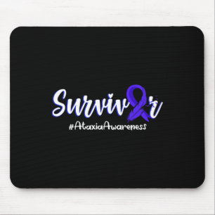 Survivor Feather Ribbon Ataxia Awareness Support G Mouse Pad