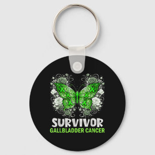 Survivor Gallbladder Cancer Butterfly Flower Girls Key Ring
