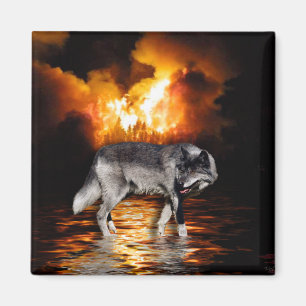 "Survivor" Grey Wolf Gifts Magnet