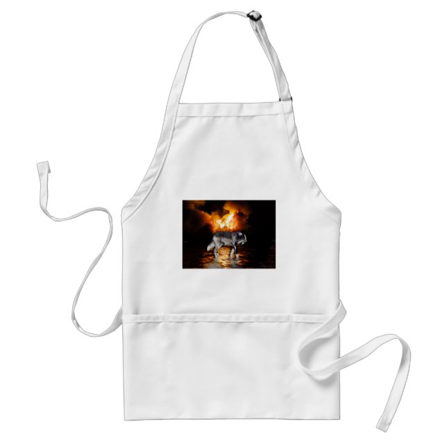 "Survivor" Grey Wolf Gifts Standard Apron (Front)