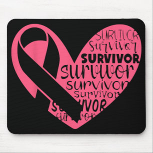 Survivor Heart Breast Cancer Awarenes Mouse Pad