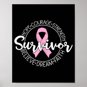 Survivor Hope Courage Strength Believe Dream Faith Poster