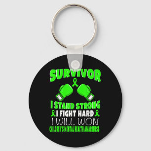 Survivor I Fight Hard Childrens Mental Health Awar Key Ring