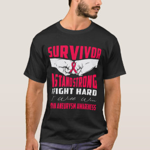 SURVIVOR I STAND STRONG BRAIN ANEURYSM Awareness  T-Shirt