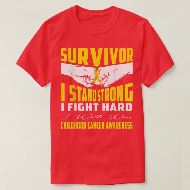 SURVIVOR I STAND STRONG CHILDHOOD CANCER Awareness T-Shirt (Design Front)