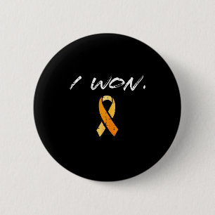 Survivor I Won Orange Ribbon Multiple Sclerosis Aw 6 Cm Round Badge