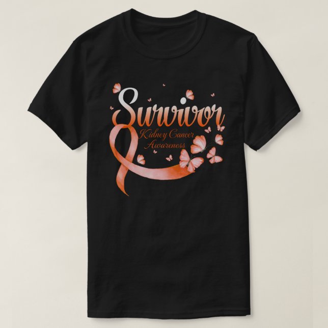 Survivor Kidney Cancer Awareness Butterfly T-Shirt (Design Front)