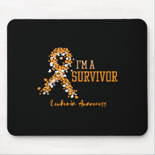 Survivor Leukaemia Awareness Orange Ribbon Men Wom Mouse Pad