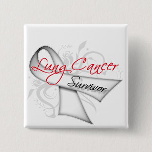 Survivor - Lung Cancer Ribbon 15 Cm Square Badge