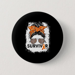 Survivor Messy Bun Warrior Multiple Sclerosis Awar 6 Cm Round Badge