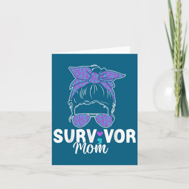 Survivor Mom - Semicolon Suicide Prevention Awaren Card (Front)