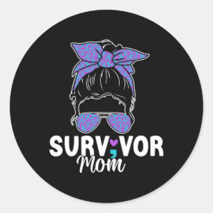 Survivor Mum - Semicolon Suicide Prevention Awaren Classic Round Sticker