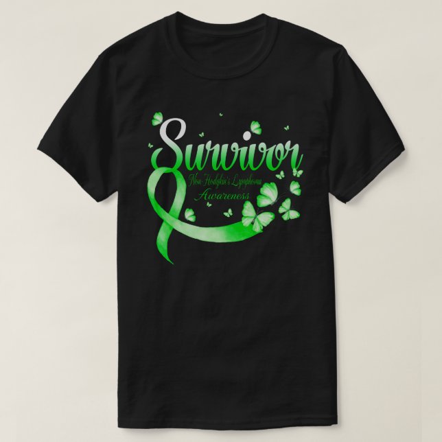Survivor Non-Hodgkin's Lymphoma  Awareness Butterf T-Shirt (Design Front)