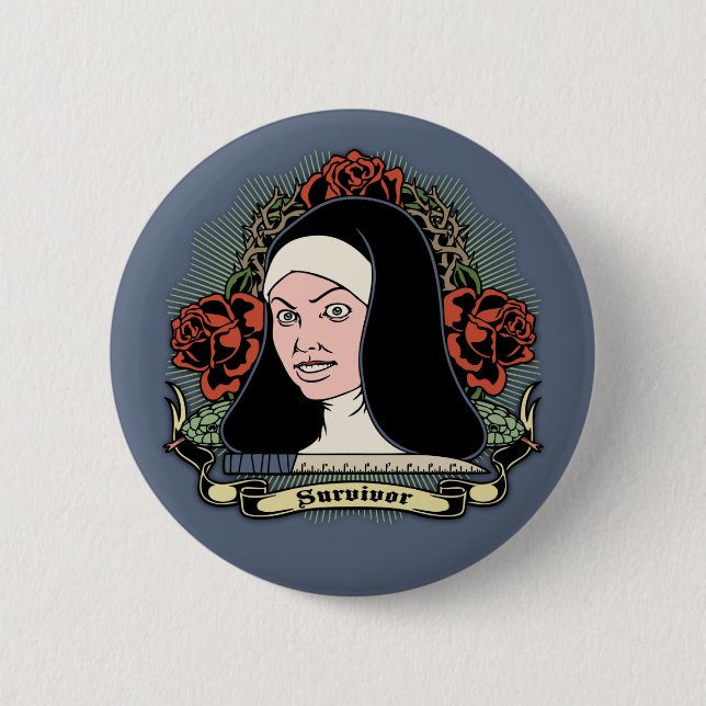Survivor Nun 6 Cm Round Badge (Front)