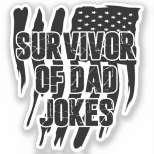 Survivor Of Dad Jokes Vintage Distressed Us Flag
