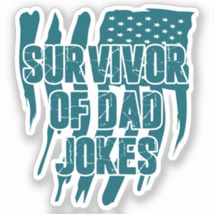 Survivor Of Dad Jokes Vintage Distressed Us Flag 