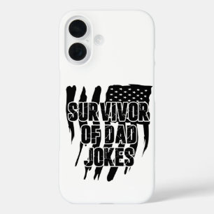 Survivor Of Dad Jokes Vintage Distressed Us Flag  iPhone 16 Case