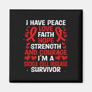 Survivor Peace Hope Love Sickle Cell Disease Aware Magnet