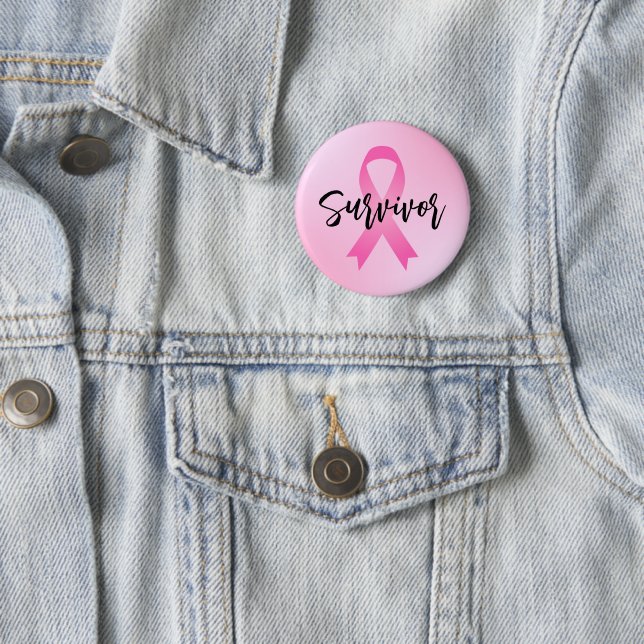 Survivor Pink Breast Cancer 6 Cm Round Badge (In Situ)
