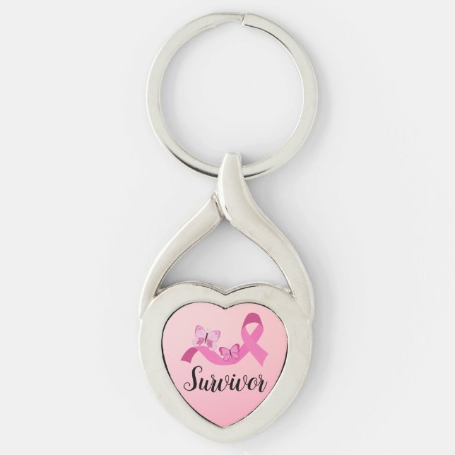Survivor Pink Breast Cancer Key Ring (Front)