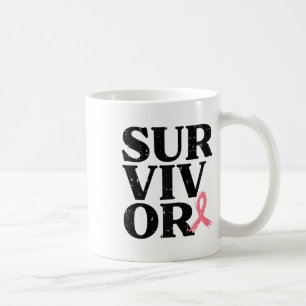 Survivor Pink Ribbon Warrior Breast Cancer Awarene Coffee Mug